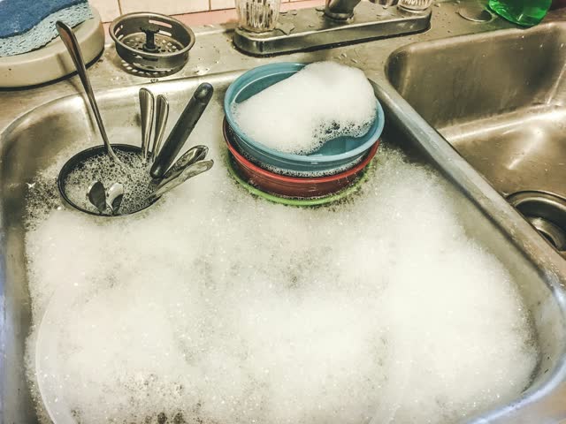 Washing dishes